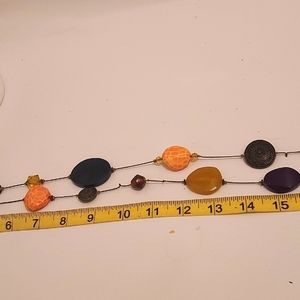 Vintage Bakalite, Silver (plate), Amber or glàss. Necklace